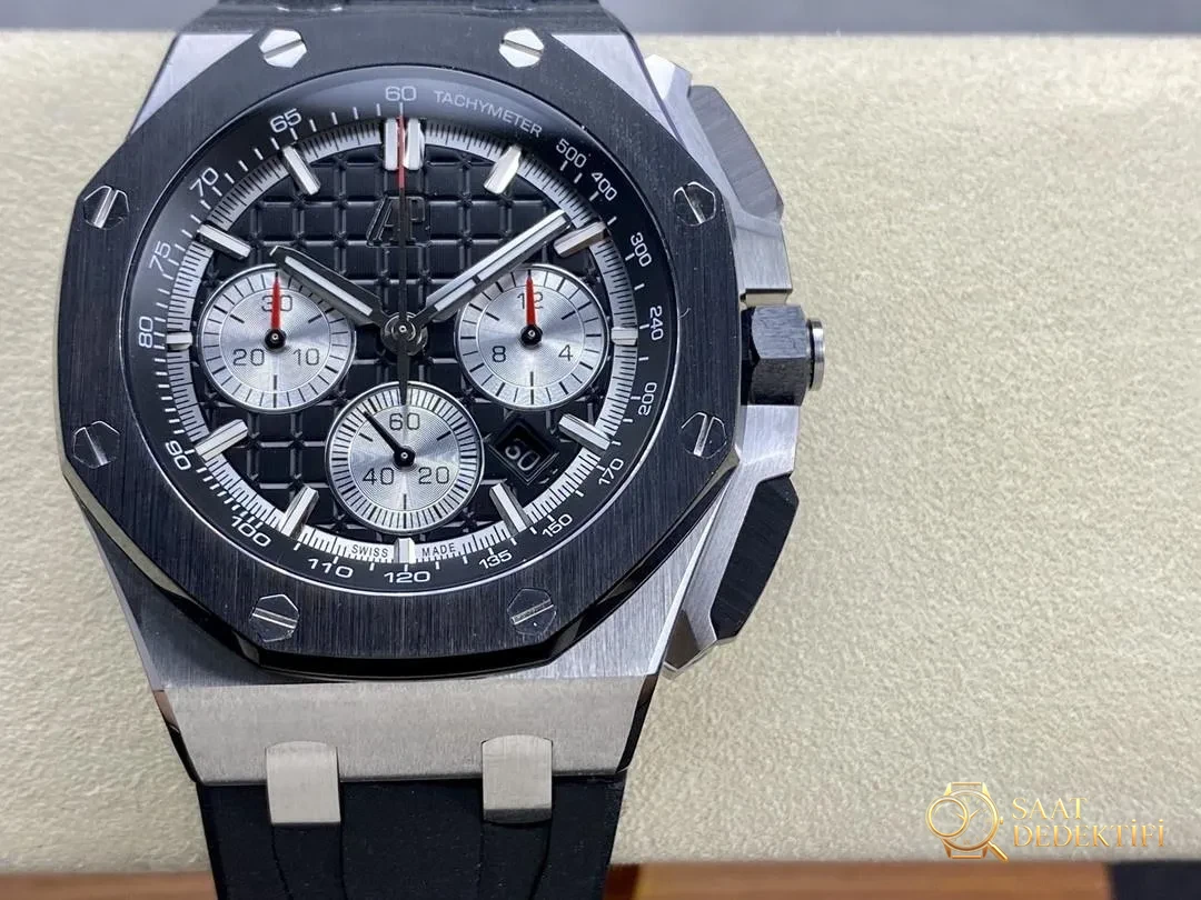 APF Factory Audemars Piguet 26420 ve 4401 kronograf mekanizması — işçilik nasıl? Hareketli baklalar? Gerçek fonksiyonlar? - Kadran Detayı ve Bezel İşçiliği