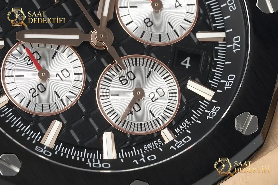 APF Factory Audemars Piguet 26420 ve 4401 kronograf mekanizması — işçilik nasıl? Hareketli baklalar? Gerçek fonksiyonlar? - Makro Kadran ve İndeks İşçiliği