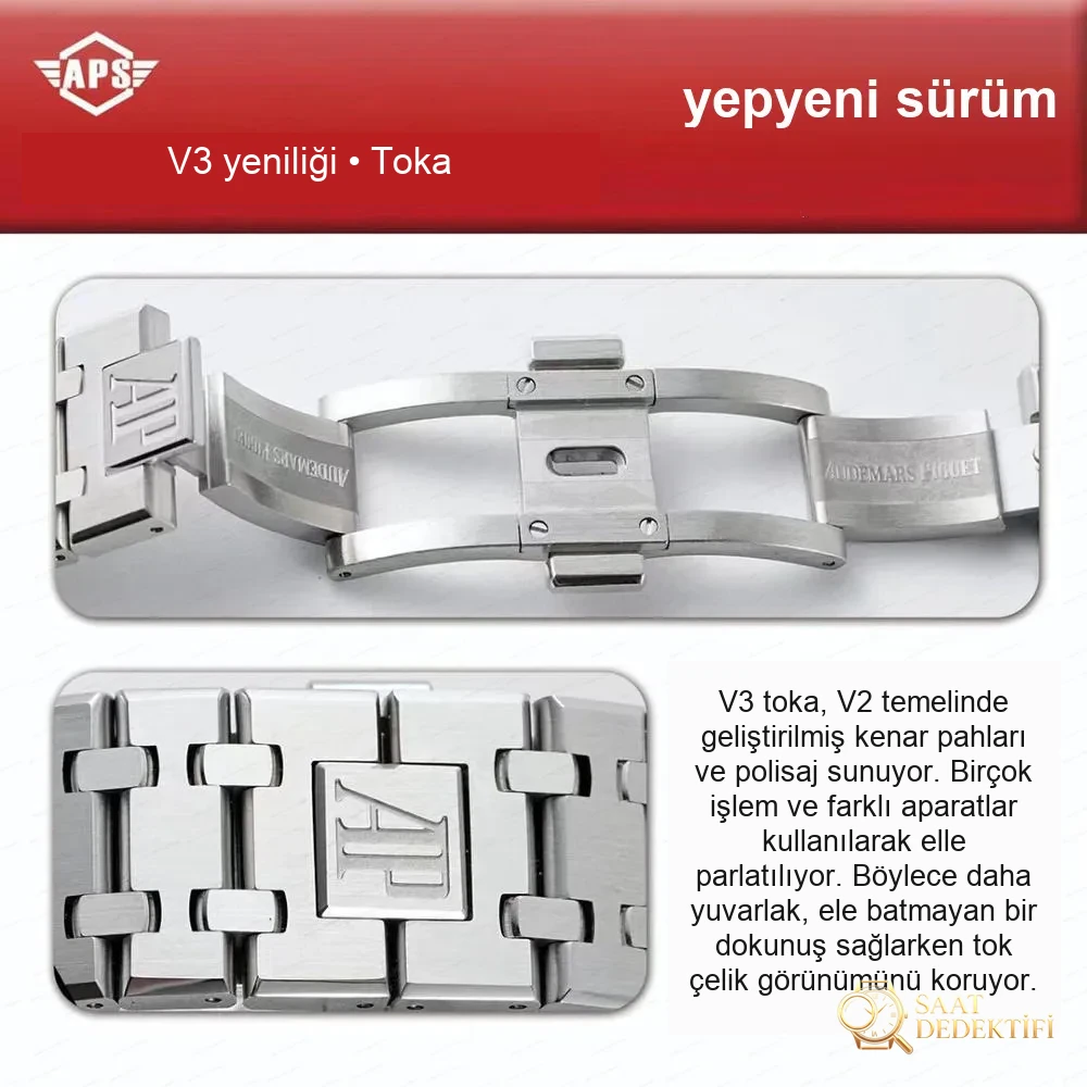 APS Factory Audemars Piguet 15400 tek parça 3120 mekanizmalı v3 versiyonu en güçlü haliyle geliyor - Arka Kapak ve Mekanizma Detayı