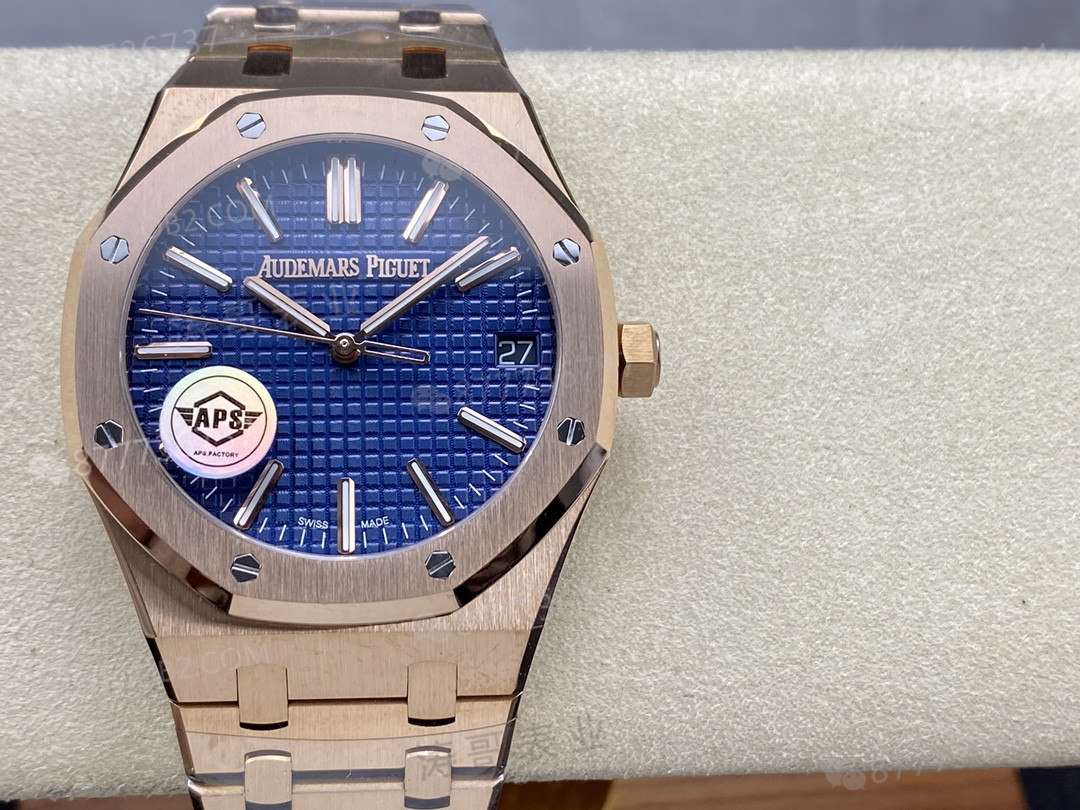 APS Factory Audemars Piguet 15510OR Rose Gold Mavi Kadran Replika Kalitesi Nasıl? — 1. fotoğraf