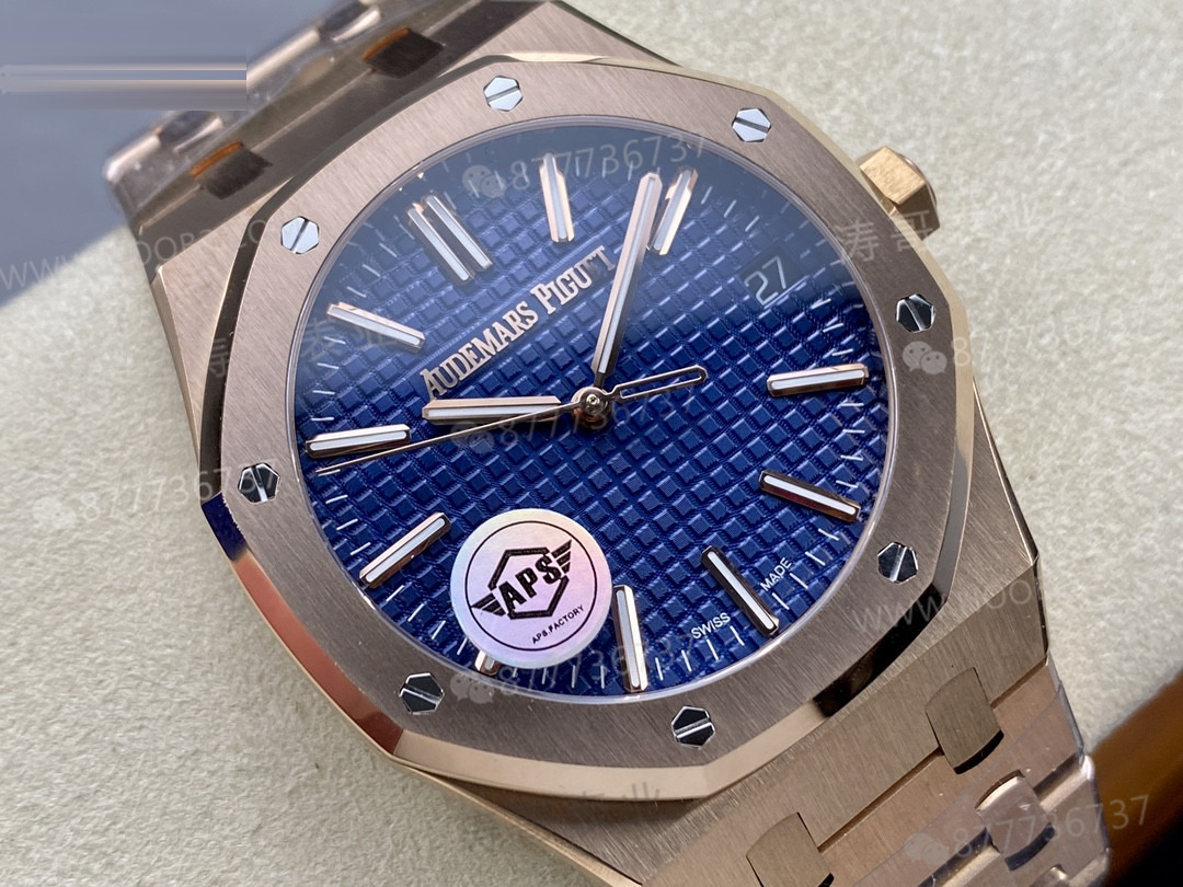 APS Factory Audemars Piguet 15510OR Rose Gold Mavi Kadran Replika Kalitesi Nasıl? — 2. fotoğraf