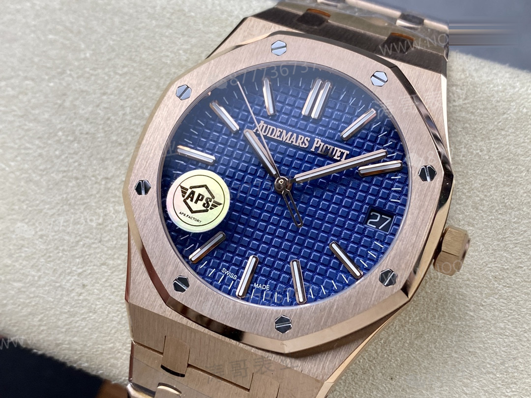 APS Factory Audemars Piguet 15510OR Rose Gold Mavi Kadran Replika Kalitesi Nasıl? — 3. fotoğraf