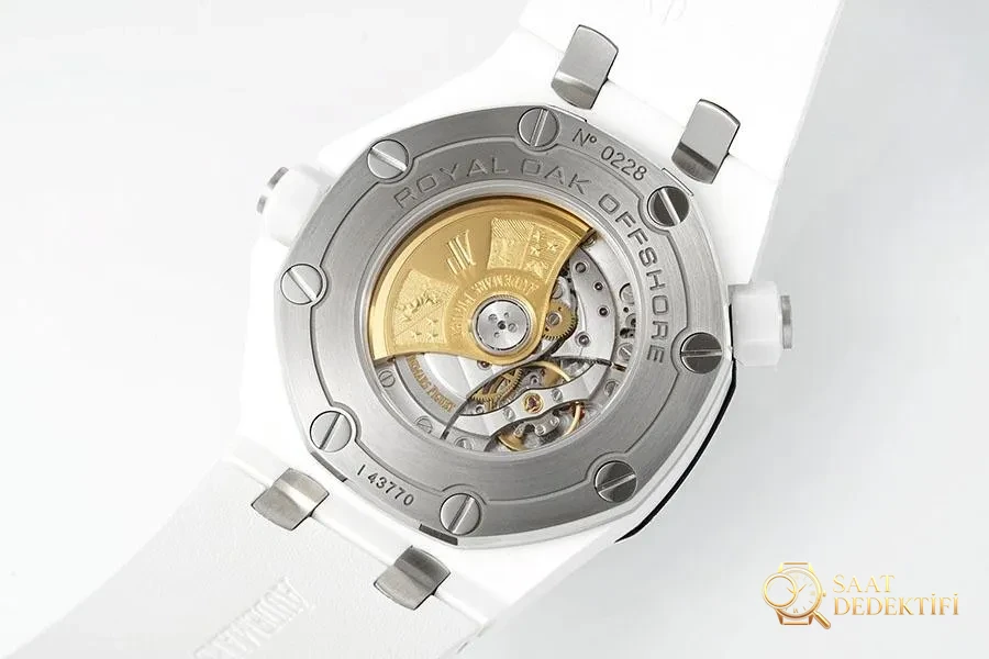 APS Factory Audemars Piguet 15707CB Beyaz Seramik Replika Saat Detaylı İncelemesi - APS Saat - Kasa Profili ve Kurma Kolu İncelemesi