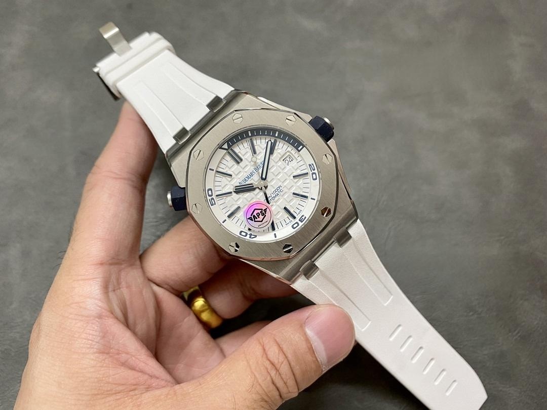 APS Factory Audemars Piguet 15710 yeşil ve beyaz kadranlı 3120 entegre mekanizmanın işçiliği nasıl? — 10. fotoğraf