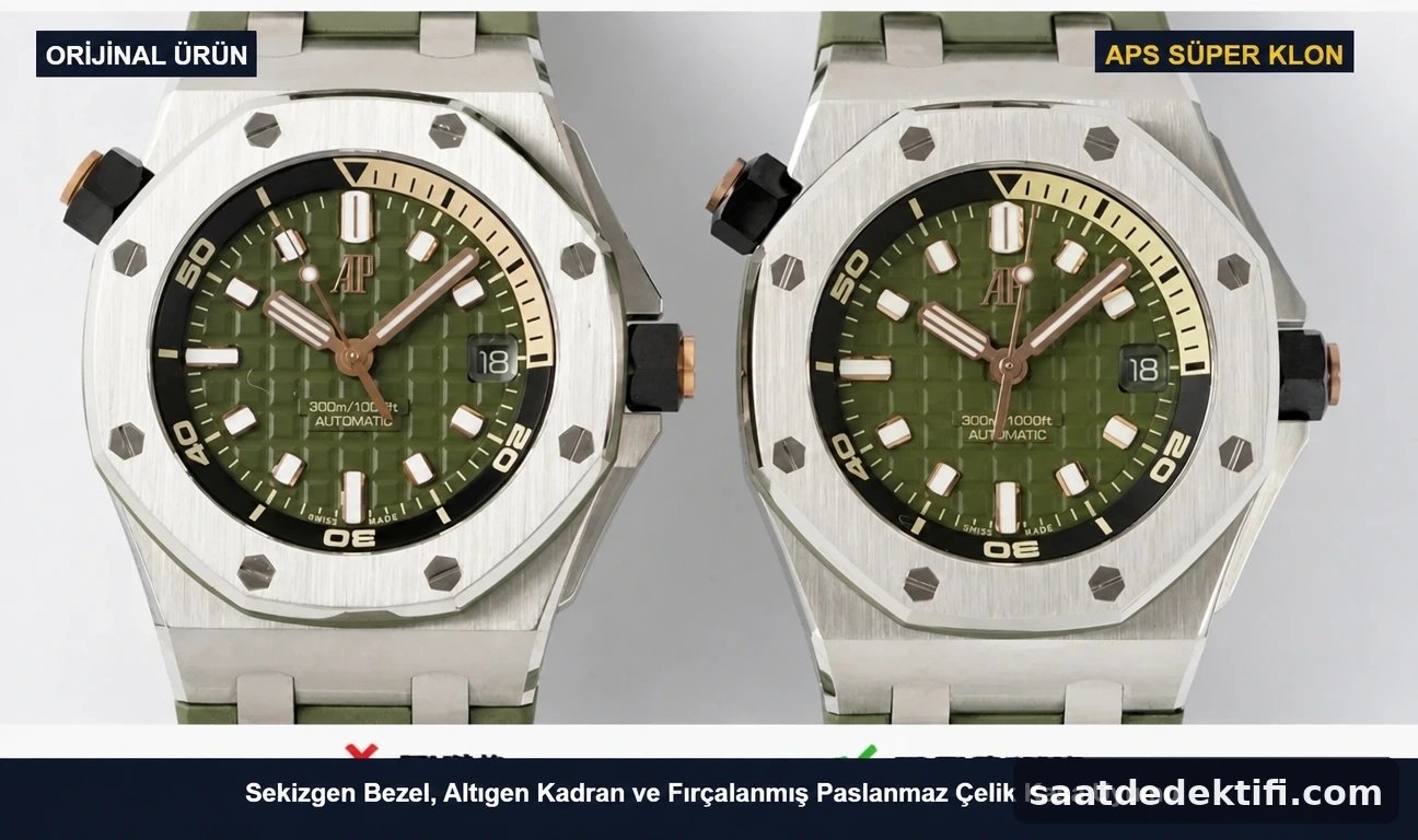 Sekizgen bezel fırçalama finisajı ve kasa kulak geçişlerinin detay analizi