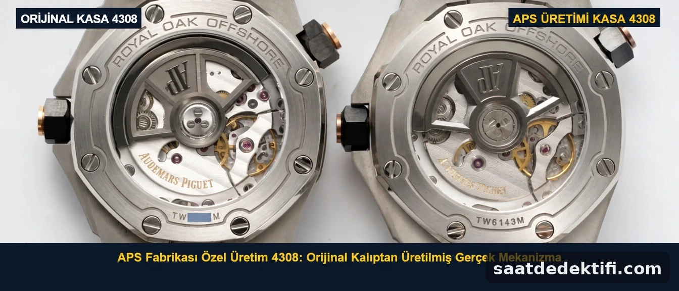 Orijinal AP Calibre 4308 ile APS Factory entegre super clone mekanizma karşılaştırması