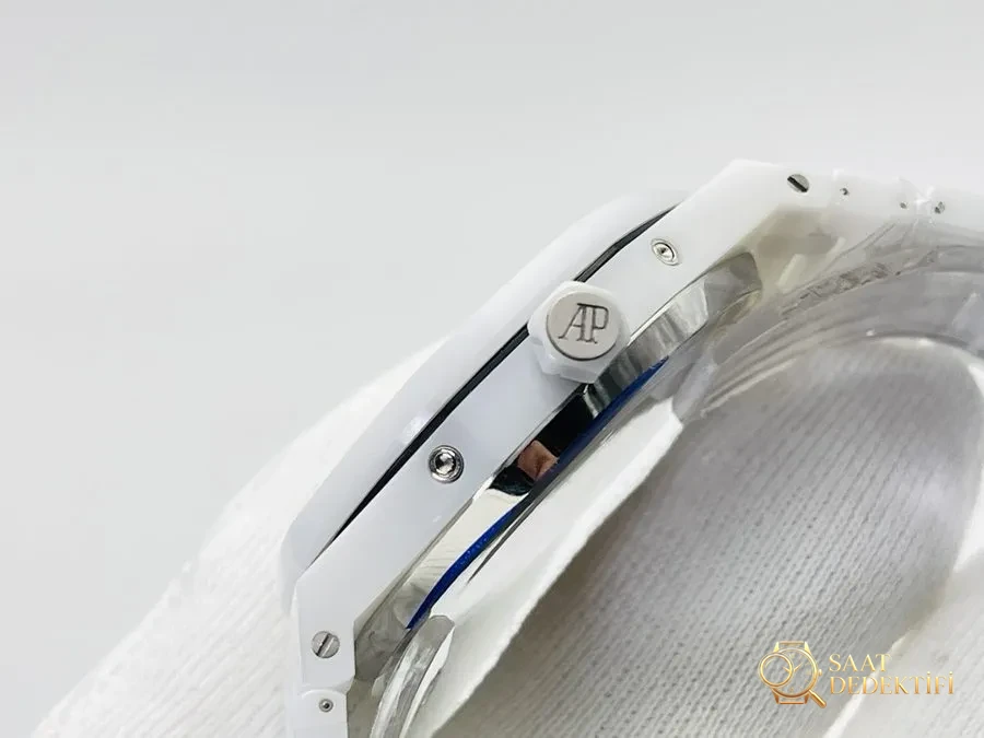 APS Factory Audemars Piguet Royal Oak Perpetual Calendar beyaz seramik saat incelemesi - Bilezik, Toka ve Klips Mekanizması