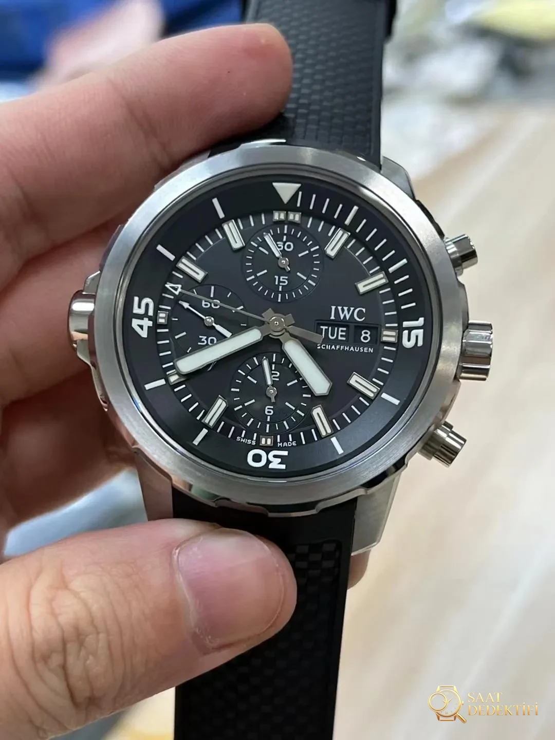 APS Factory IWC Aquatimer kronograf alınır mı? - Arka Kapak ve Mekanizma Detayı