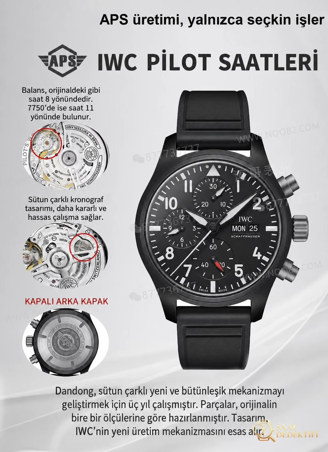 APS Factory IWC Pilot Kronograf Siyah/Beyaz Seramik Lake Tahoe Özel Serisi, Dandong tek parça mekanizmalı — kararlılığı nasıl? - Kadran Detayı ve Bezel İşçiliği