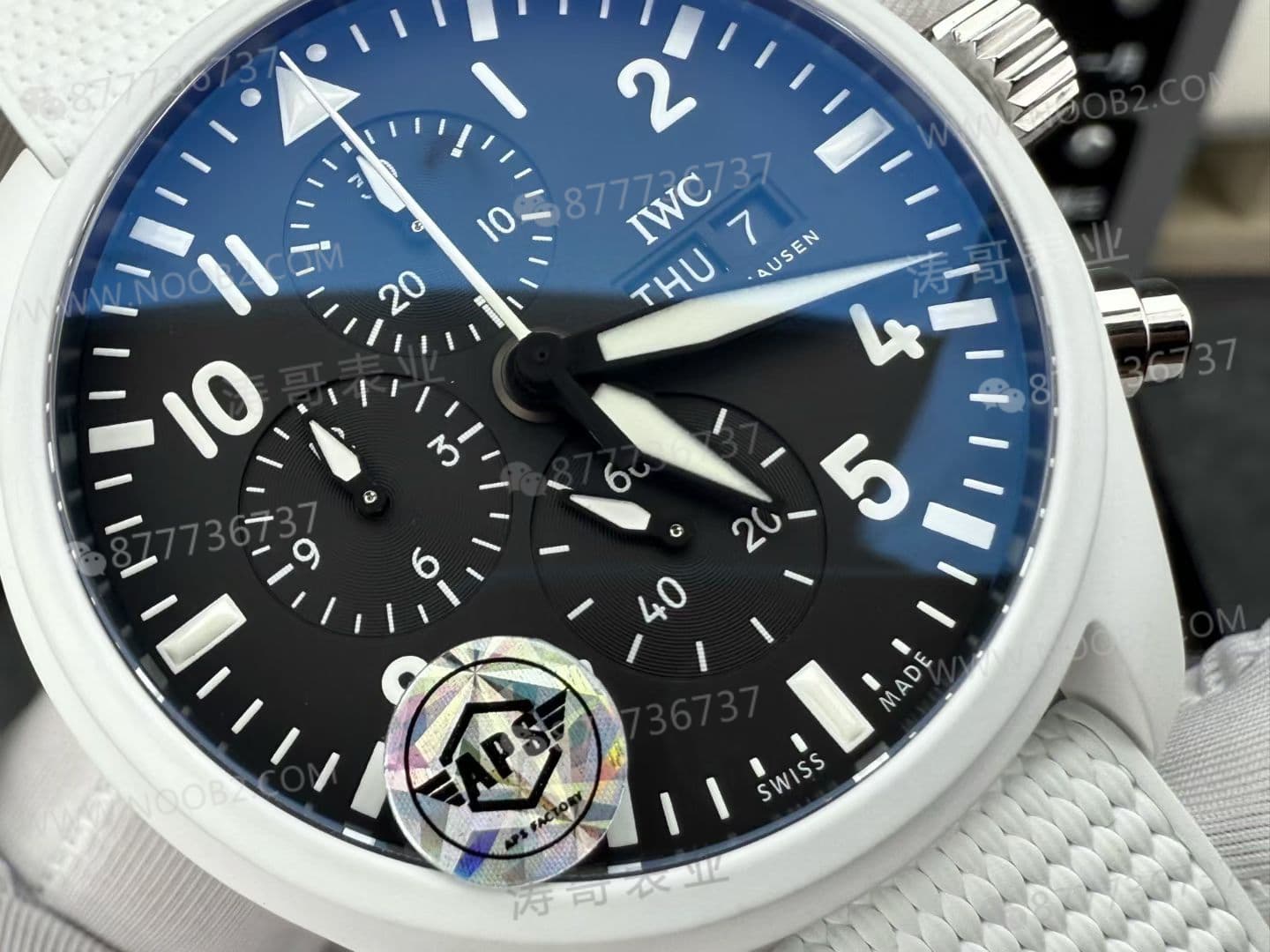 APS Factory IWC Pilot Kronograf Siyah/Beyaz Seramik Lake Tahoe Özel Serisi, Dandong tek parça mekanizmalı — kararlılığı nasıl? — 10. fotoğraf