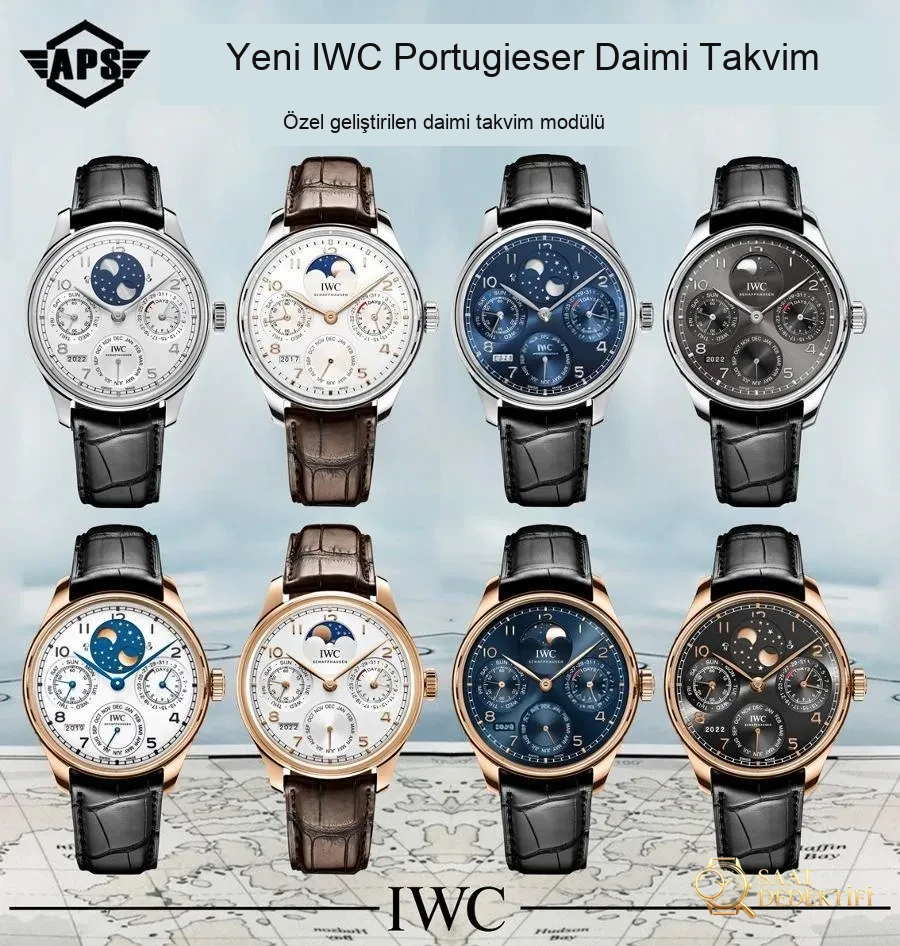 APS Factory IWC Portugieser Serisi Entegre Ebedi Takvim 2023 Yeni Model Saat - Makro Kadran ve İndeks İşçiliği