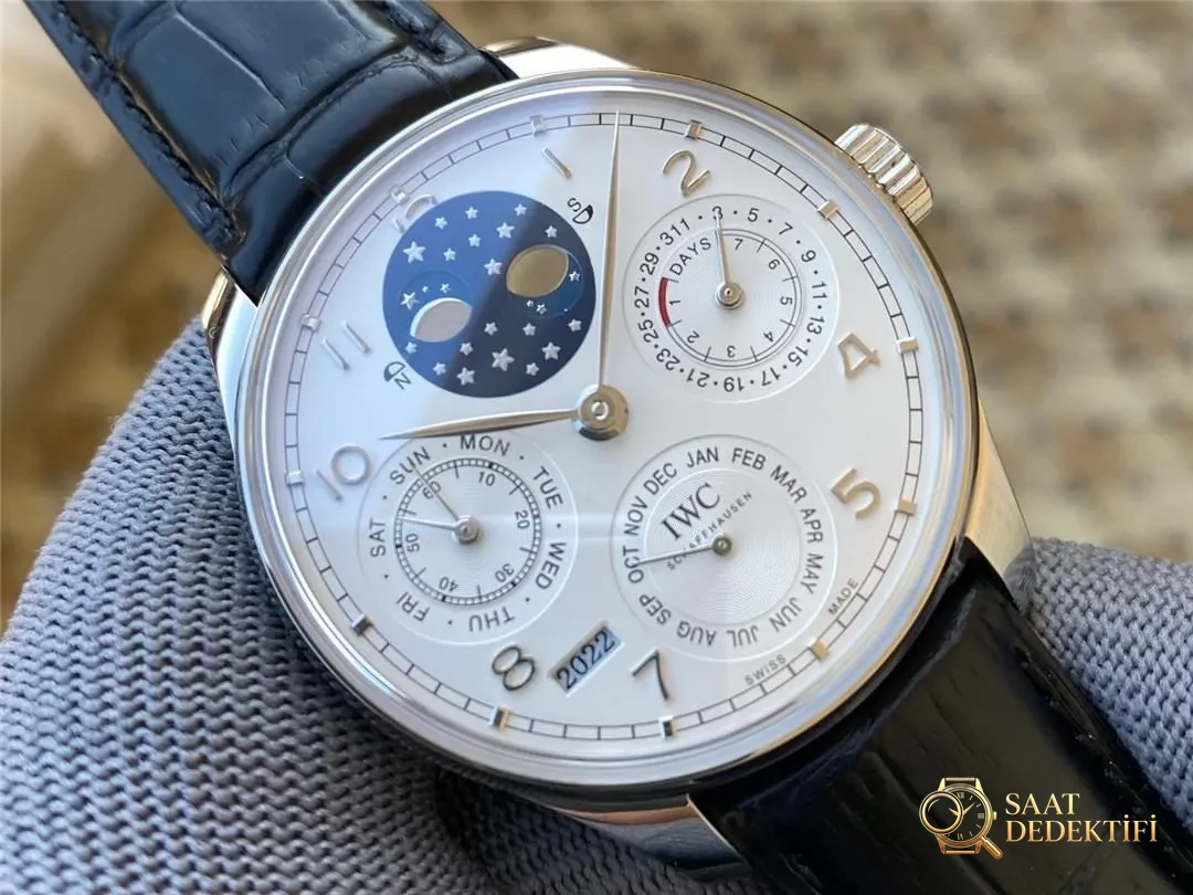APS Factory IWC sonsuz takvim (perpetual calendar) saati - Portuguese serisi IW503406 replika kalitesi nasıl? - Makro Kadran ve İndeks İşçiliği