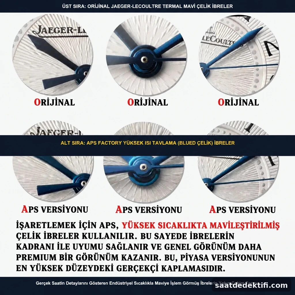 Orijinal JLC ibreleri ile APS Factory yüksek sıcaklıkta tavlanmış mavi çelik kılıç ibrelerin karşılaştırması