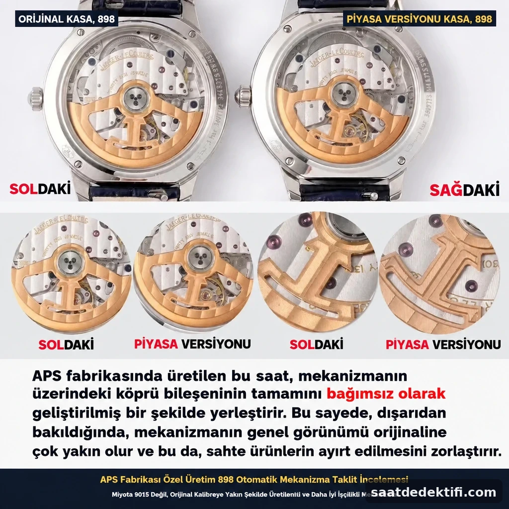 Orijinal JLC Calibre 898 ile APS Factory entegre Calibre 898 mekanizma mimarisinin karşılaştırması