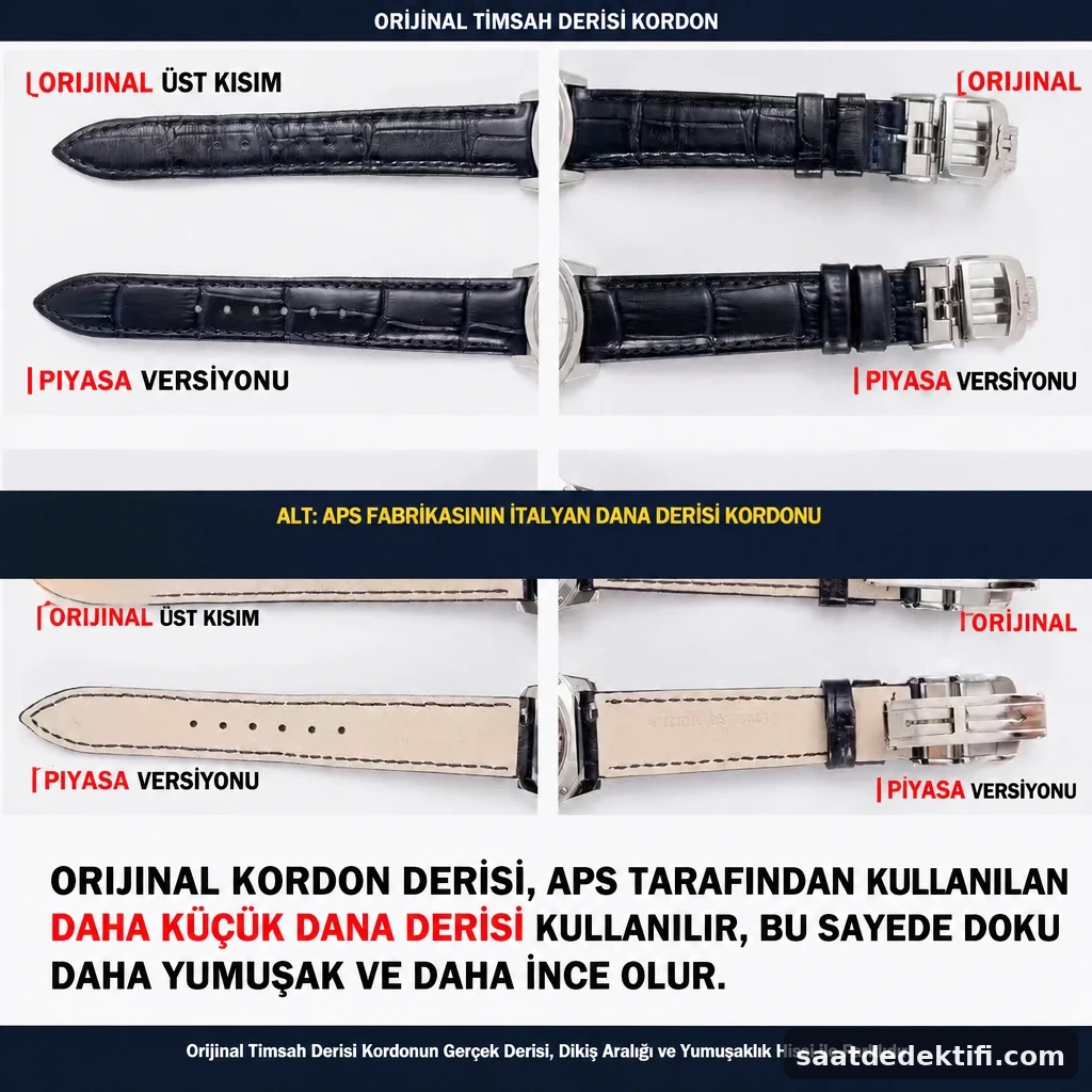 Orijinal timsah derisi kayış ile APS Factory İtalyan dana derisi kayışın karşılaştırması