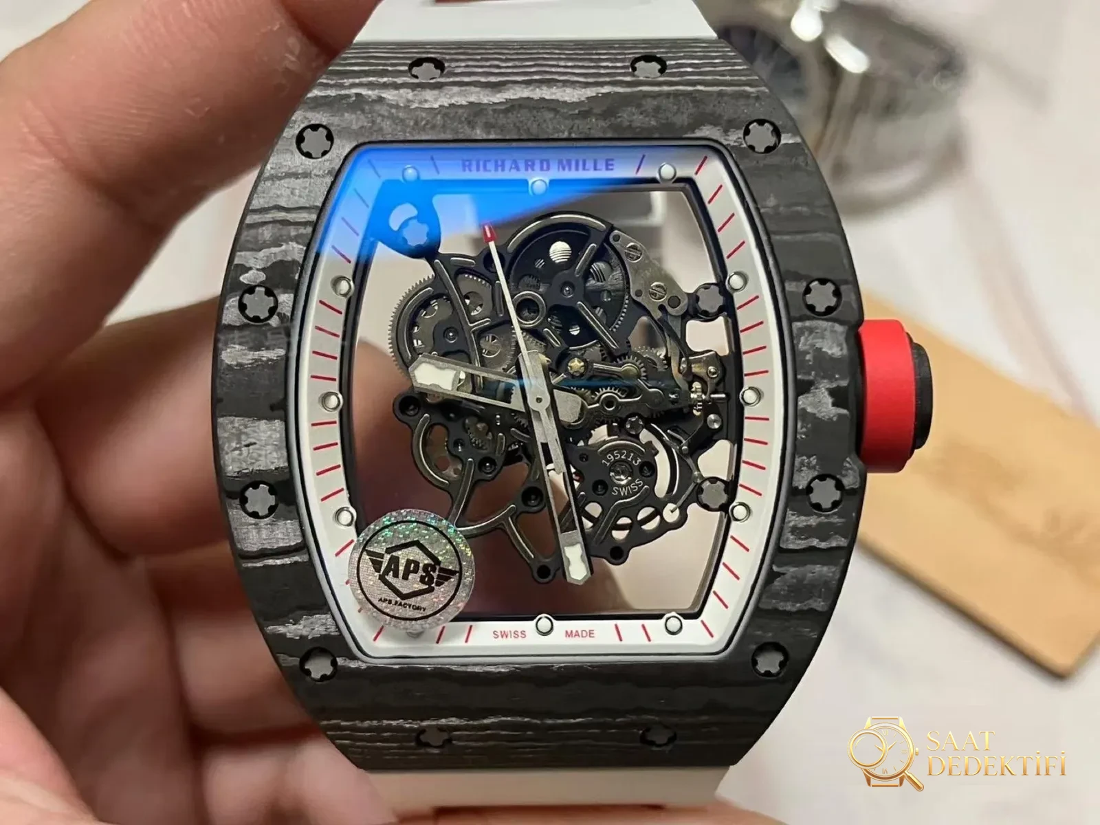 APS Factory Richard Mille karbon fiber RM055 Dandong tek parça mekanizma V2 yükseltilmiş sürümü ZF Factory