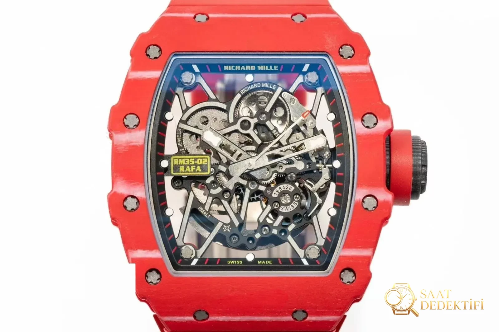 APS Factory Richard Mille RM35-02 Red Devil V2 versiyonu, kaçıksız (free-sprung) çift zemberekli RMAL1 entegre mekanizmasının kalitesi nasıl? - Kadran Detayı ve Bezel İşçiliği