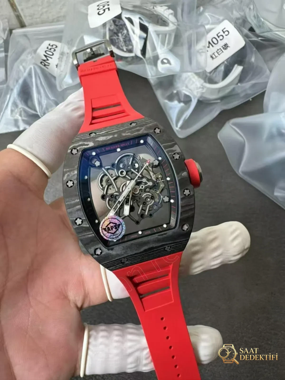 Replika Richard Mille RM055 Kırmızı Kauçuk