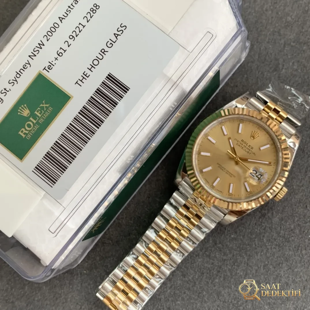 AR Factory İki Altın Renkli 41 mm Datejust Rolex Saati Yayınladı - Fosfor ve Super-LumiNova Gece Görünümü