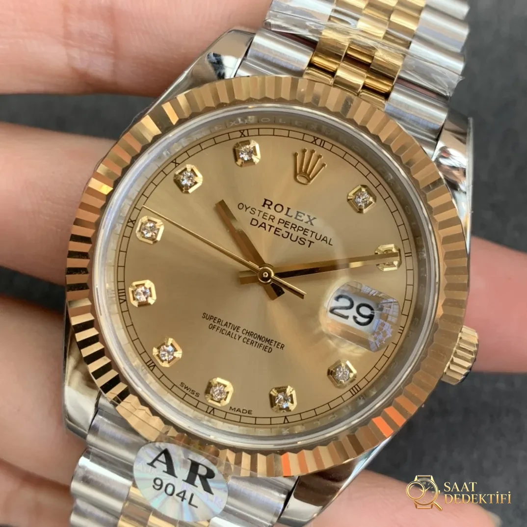 AR Factory İki Altın Renkli 41 mm Datejust Rolex Saati Yayınladı - Genel Açı ve Estetik Duruş
