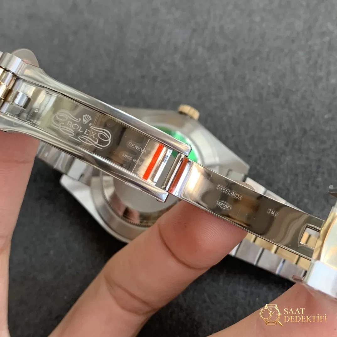 AR Factory İki Altın Renkli 41 mm Datejust Rolex Saati Yayınladı - Toka İçi Mikro Ayar Mekanizması