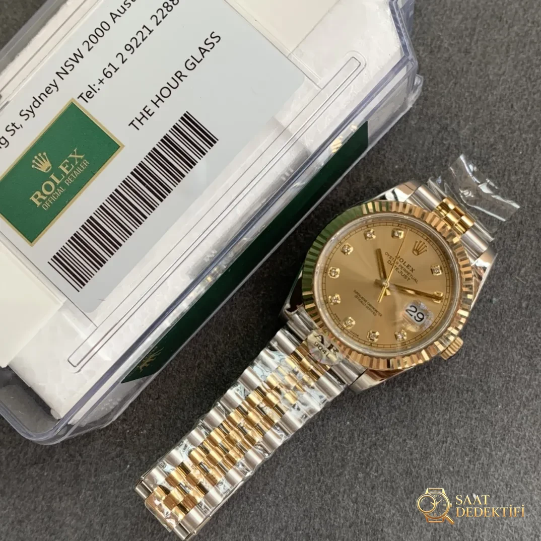 AR Factory İki Altın Renkli 41 mm Datejust Rolex Saati Yayınladı - Cam Yansıma Önleyici (AR) Kaplama