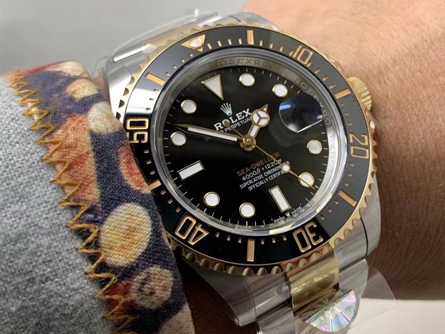 AR Factory Replica Rolex Sea-Dweller 43 mm 126603 Two Tone 904L Paslanmaz Çelik Asia 2824 — 16. fotoğraf