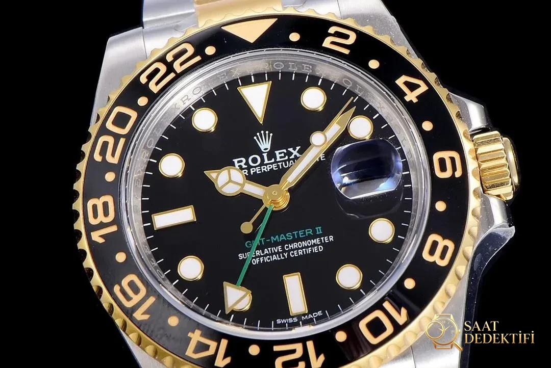 AR Factory Rolex GMT-Master II Çelik-Altın 116713 Serisi GMT - Arka Kapak ve Mekanizma Detayı
