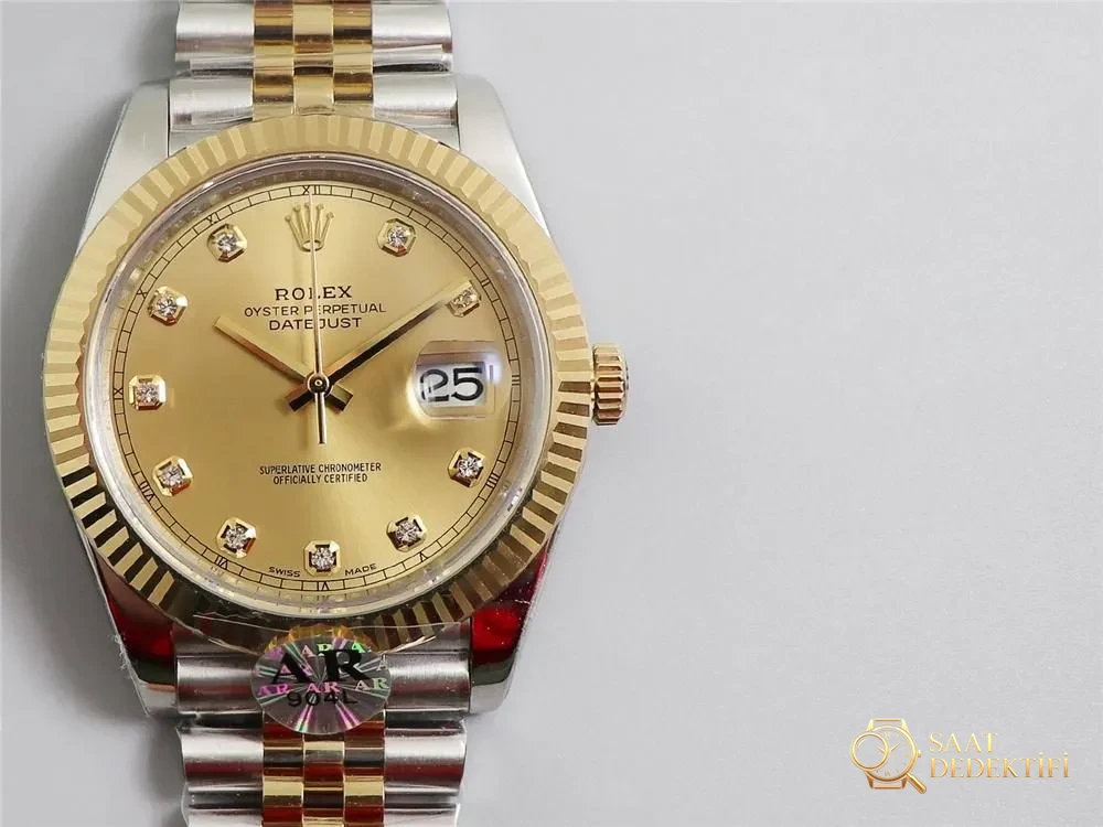 AR Factory Rolex iki renkli Datejust 41 mm saat incelemesi - Kadran Detayı ve Bezel İşçiliği