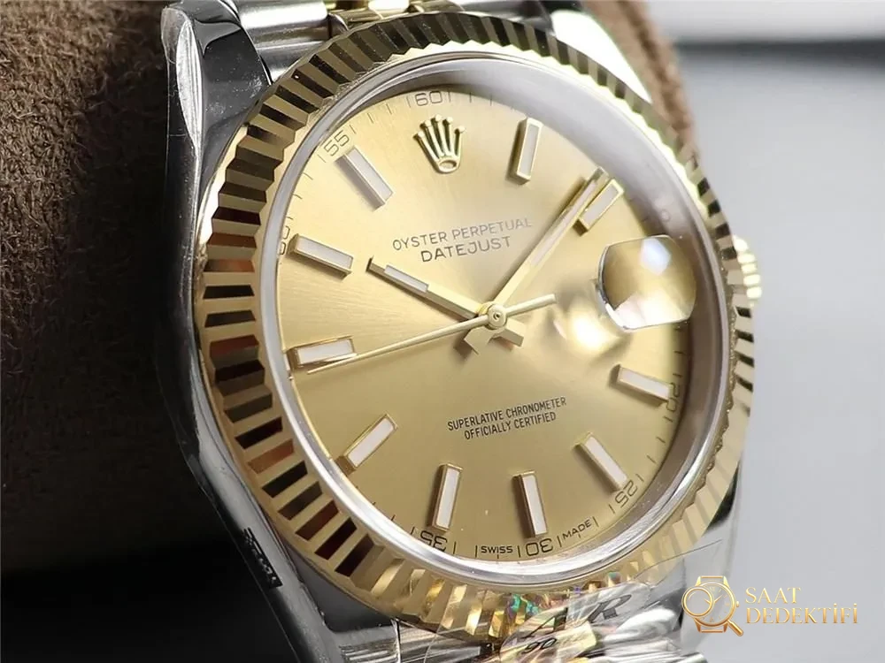 AR Factory Rolex iki renkli Datejust 41 mm saat incelemesi - Klips Kilidi ve Lazer Damgalar