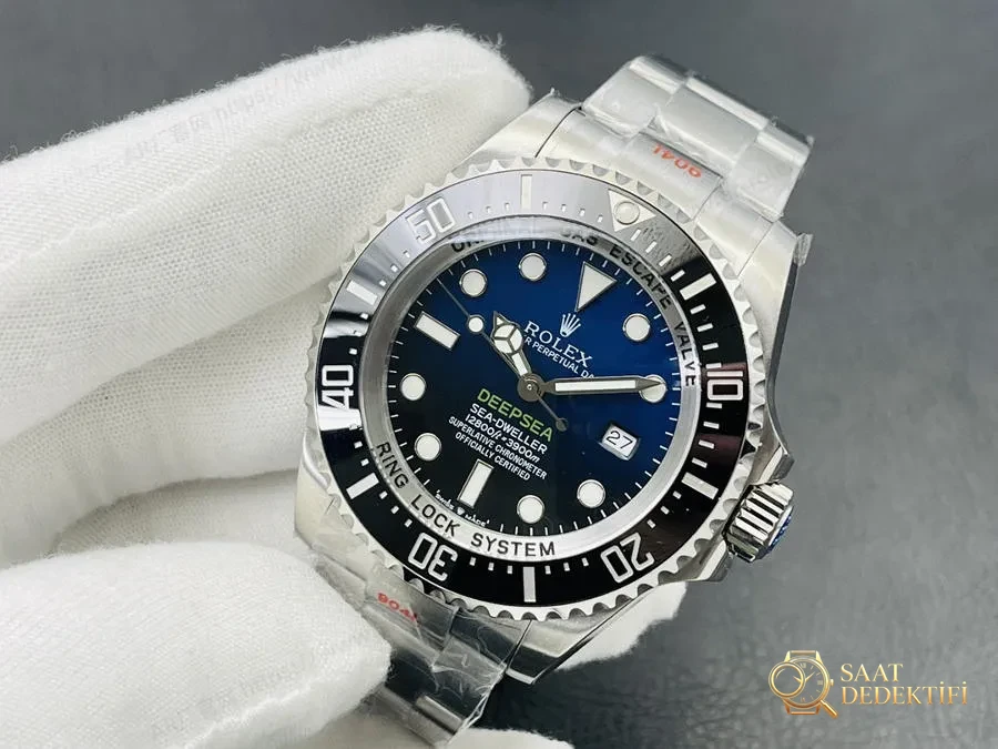 AR Factory Rolex Sea-Dweller Deepsea 116660 gradyan kadranlı Deepsea saat incelemesi - Kadran Detayı ve Bezel İşçiliği