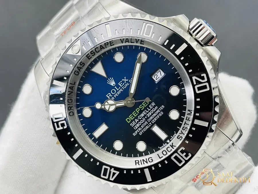AR Factory Rolex Sea-Dweller Deepsea 116660 gradyan kadranlı Deepsea saat incelemesi - Kasa Profili ve Kurma Kolu İncelemesi