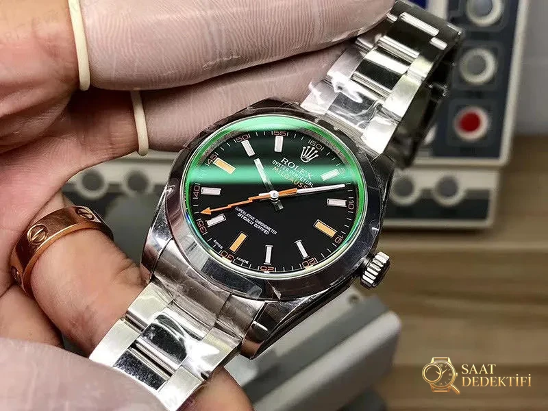 AR Factory Rolex şimşek yeşil cam saat incelemesi - Kasa Profili ve Kurma Kolu İncelemesi