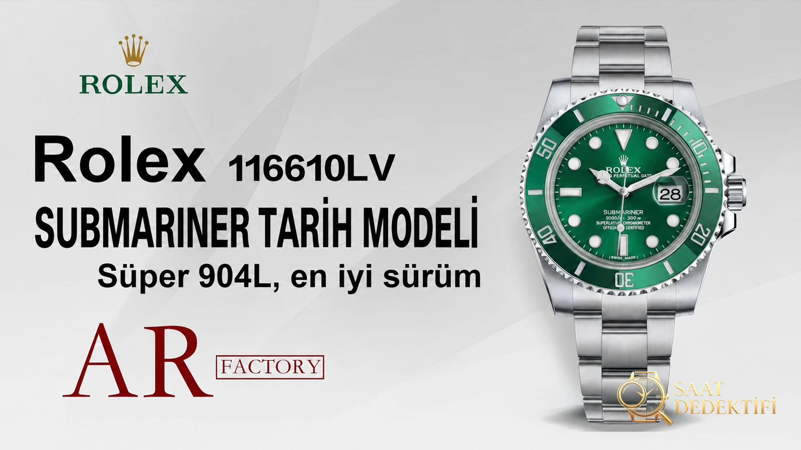 AR Factory SUB Rolex Yeşil Su Hayaleti 3135 Mekanizma V2 Versiyon Replika İnceleme - Kadran Detayı ve Bezel İşçiliği