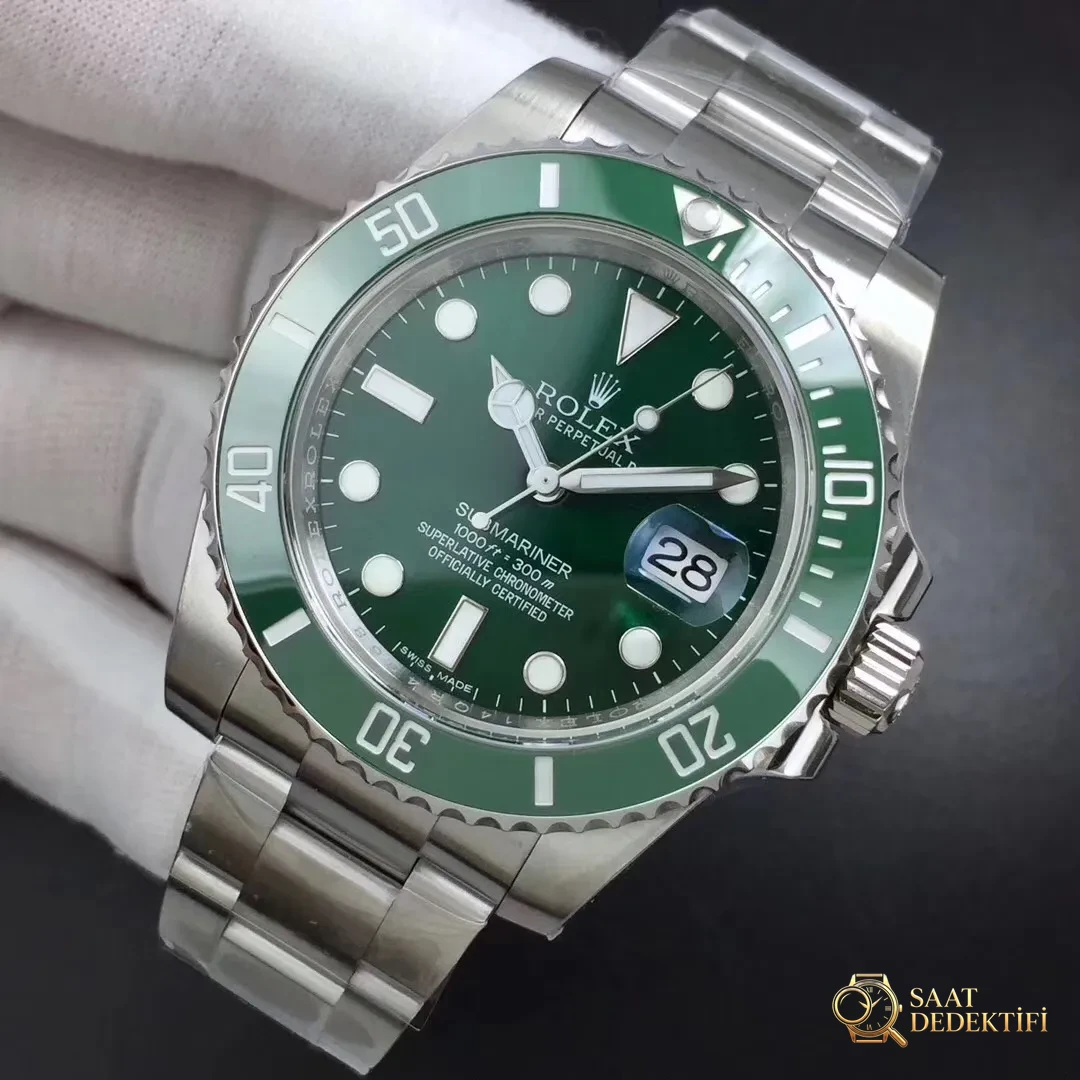 AR Factory SUB Rolex Yeşil Su Hayaleti 3135 Mekanizma V2 Versiyon Replika İnceleme - Makro Kadran ve İndeks İşçiliği