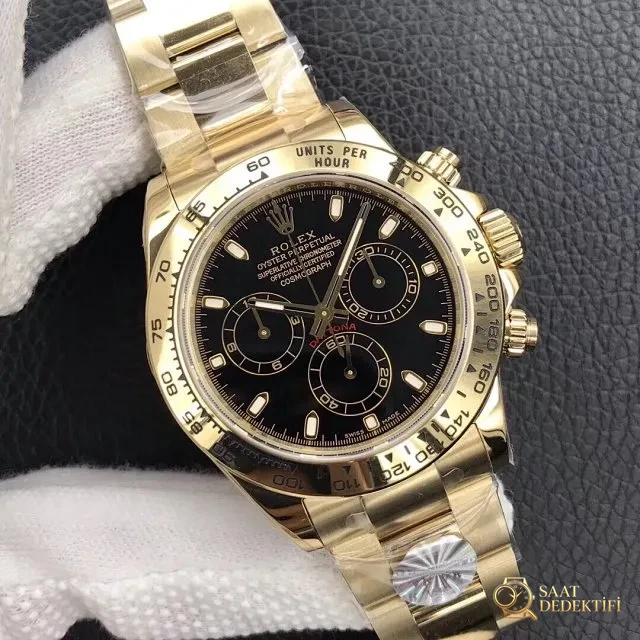Replika Rolex Daytona Sarı Altın AR Factory
