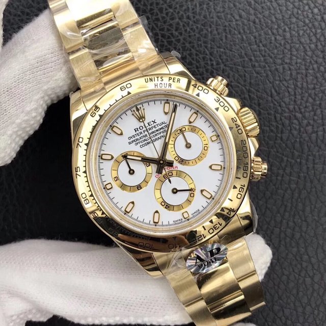 AR Factory V2 Edition Replika Rolex Daytona 116508 Sarı Altın Saat, Clone 4130 Mekanizmalı — 12. fotoğraf
