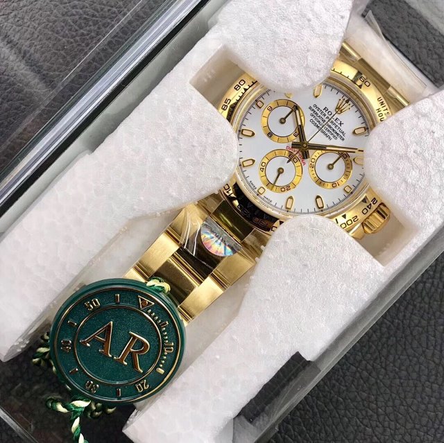 AR Factory V2 Edition Replika Rolex Daytona 116508 Sarı Altın Saat, Clone 4130 Mekanizmalı — 19. fotoğraf