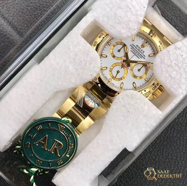 AR Factory V2 Edition Replika Rolex Daytona 116508 Sarı Altın Saat, Clone 4130 Mekanizmalı - Mekanizma Çark Dizilimi ve Taş Yatakları