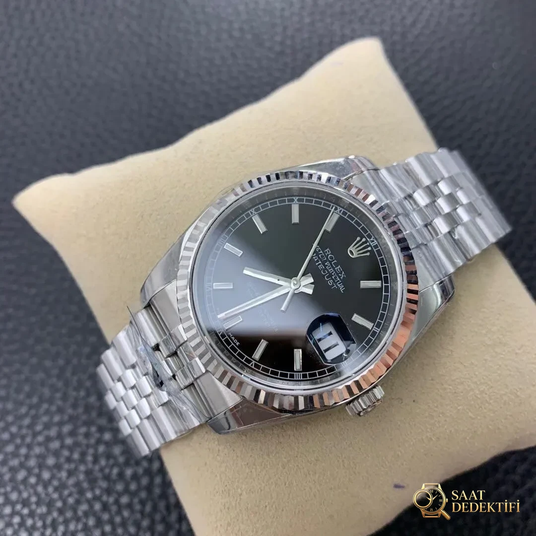 AR Factory V2 sürümü Rolex Datejust 36 mm 904 çelik dişli bezel replika saat incelemesi - Klips Kilidi ve Lazer Damgalar