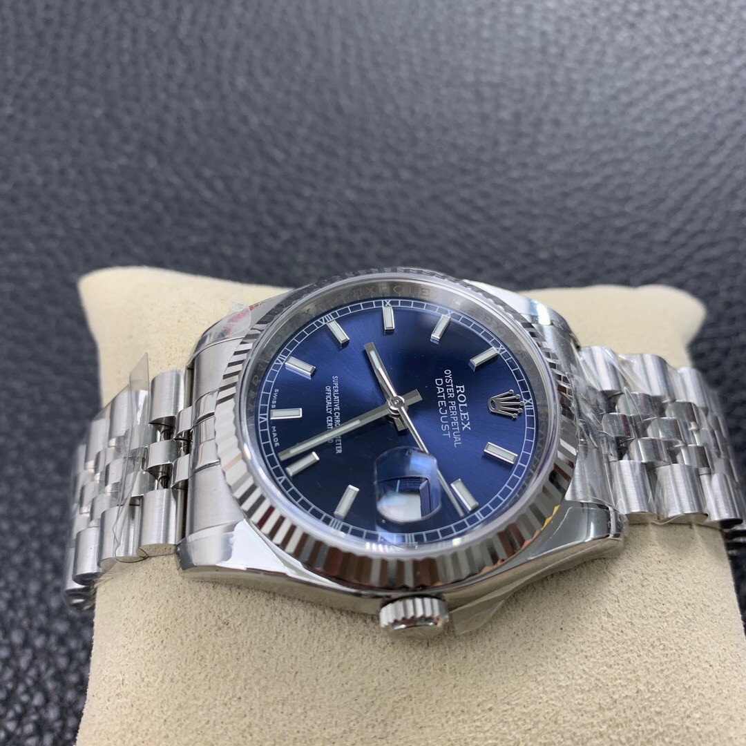AR Factory V2 sürümü Rolex Datejust 36 mm 904 çelik dişli bezel replika saat incelemesi — 18. fotoğraf