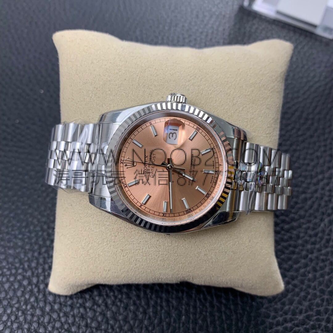 AR Factory V2 sürümü Rolex Datejust 36 mm 904 çelik dişli bezel replika saat incelemesi — 21. fotoğraf