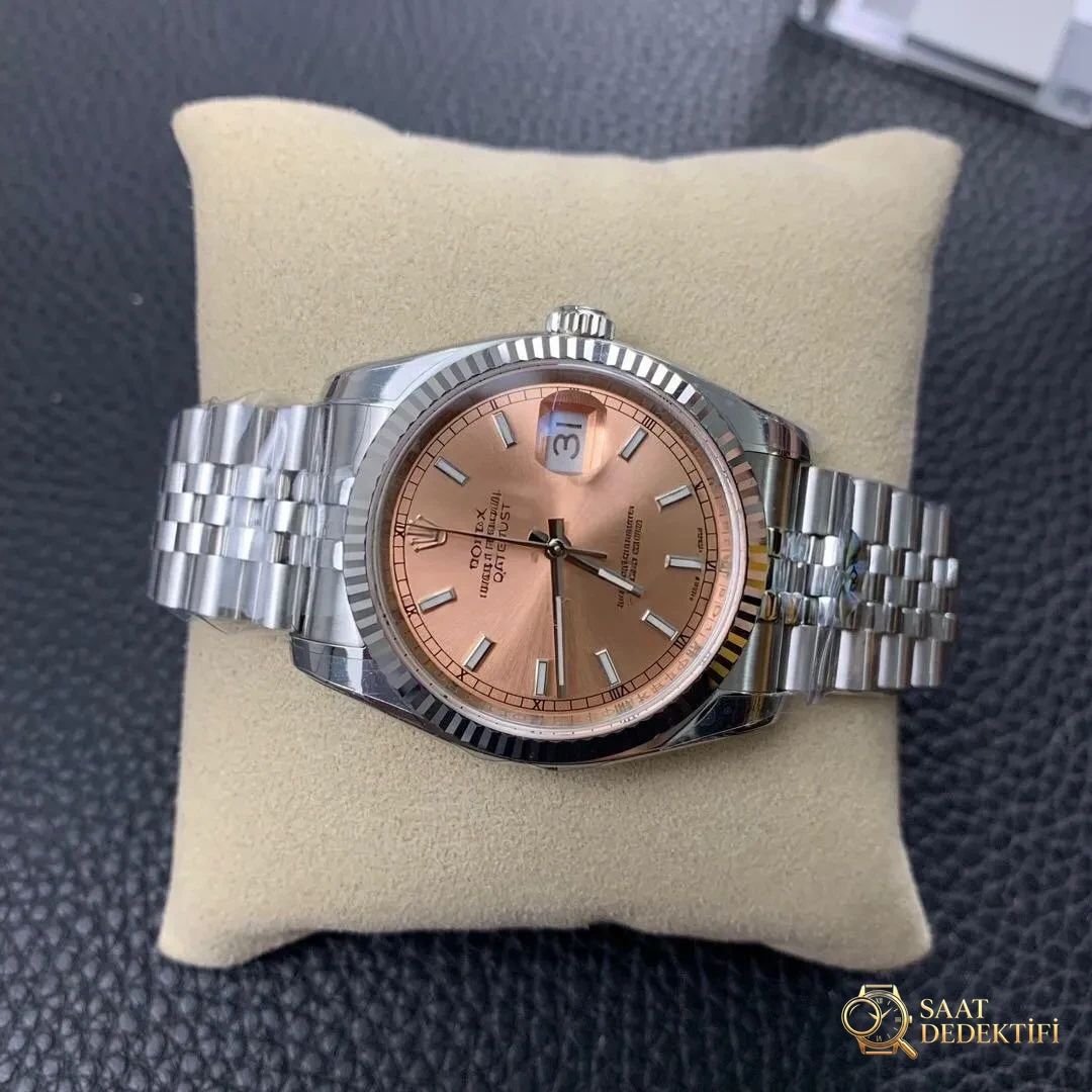 AR Factory V2 sürümü Rolex Datejust 36 mm 904 çelik dişli bezel replika saat incelemesi - Kordon Dokusu ve Dikiş Detayları