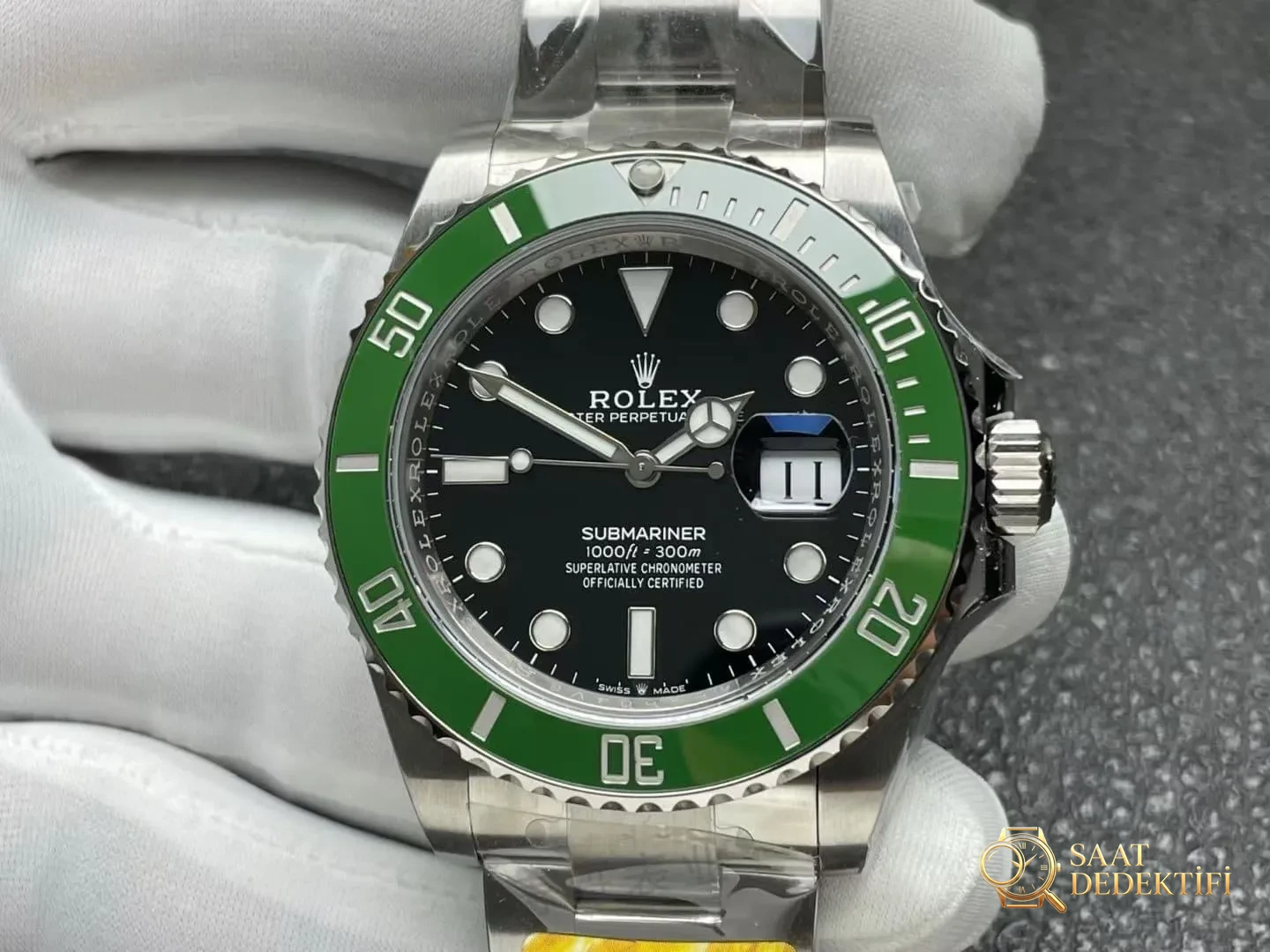ARF Factory Rolex dördüncü nesil yeşil su hayaleti Dandong 3235 mekanizmalı, açık yeşil bezelli yeni model incelemesi - Kasa Profili ve Kurma Kolu İncelemesi