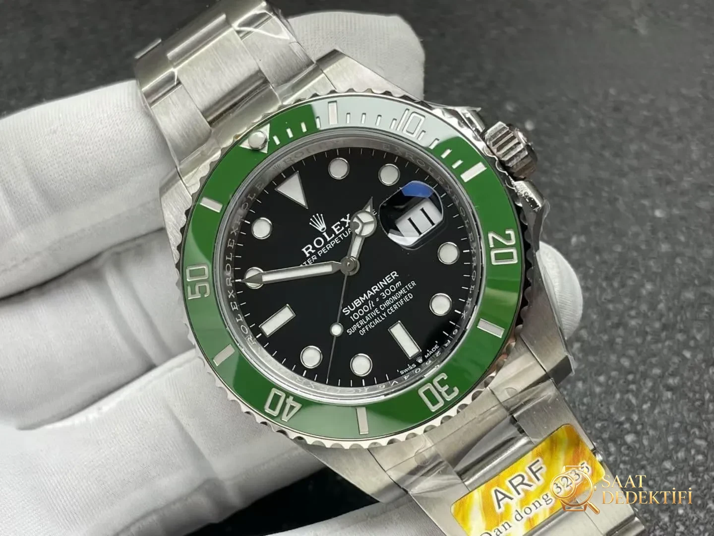 ARF Factory Rolex dördüncü nesil yeşil su hayaleti Dandong 3235 mekanizmalı, açık yeşil bezelli yeni model incelemesi - Bilezik, Toka ve Klips Mekanizması