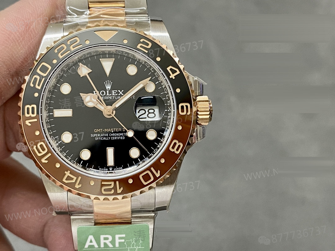ARF Factory Rolex GMT İki Renkli Altın Root Beer Bezel Ağırlıklandırılmış Versiyon 176 Gram — 3. fotoğraf