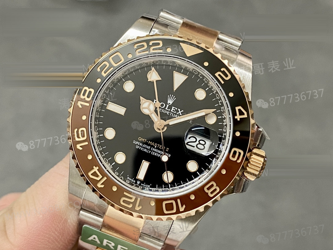 ARF Factory Rolex GMT İki Renkli Altın Root Beer Bezel Ağırlıklandırılmış Versiyon 176 Gram — 5. fotoğraf