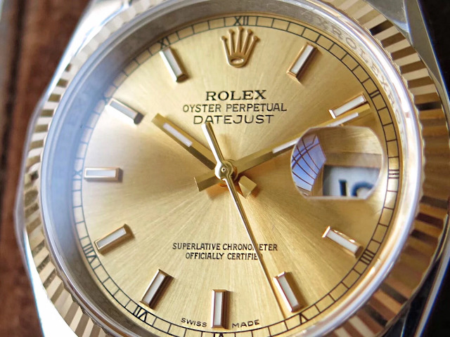 Replika Rolex 36mm Datejust Sarı Altın Kadran