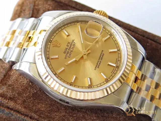 ARF Factory V2 Edition Replika Rolex Datejust 36 mm Two Tone Sarı Altın ve Clone SH3135 Mekanizma - Arka Kapak ve Mekanizma Detayı