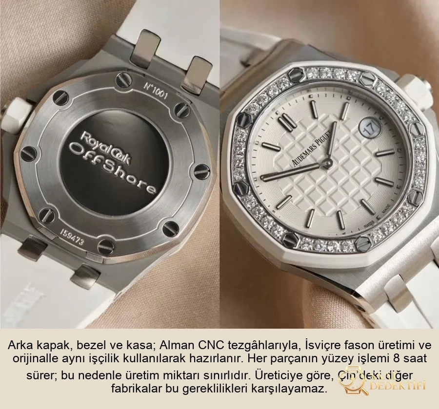 Audemars Piguet AP67540 Royal Oak Offshore 37 mm quartz women's watch review - Phosphorus and Super-LumiNova Night View